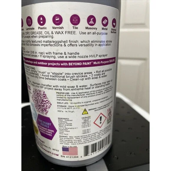 Set of 2 Beyond Paint Pewter 1 Quart All-In-One Cabinet Countertop paint - Picture 4 of 7